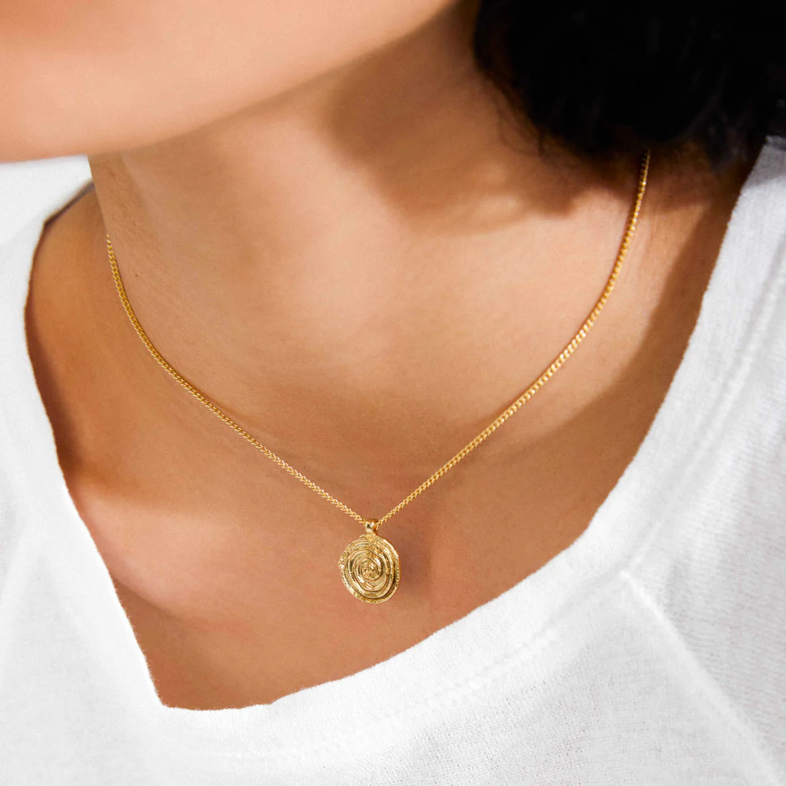 Air Recycled Spiral Coin Necklace