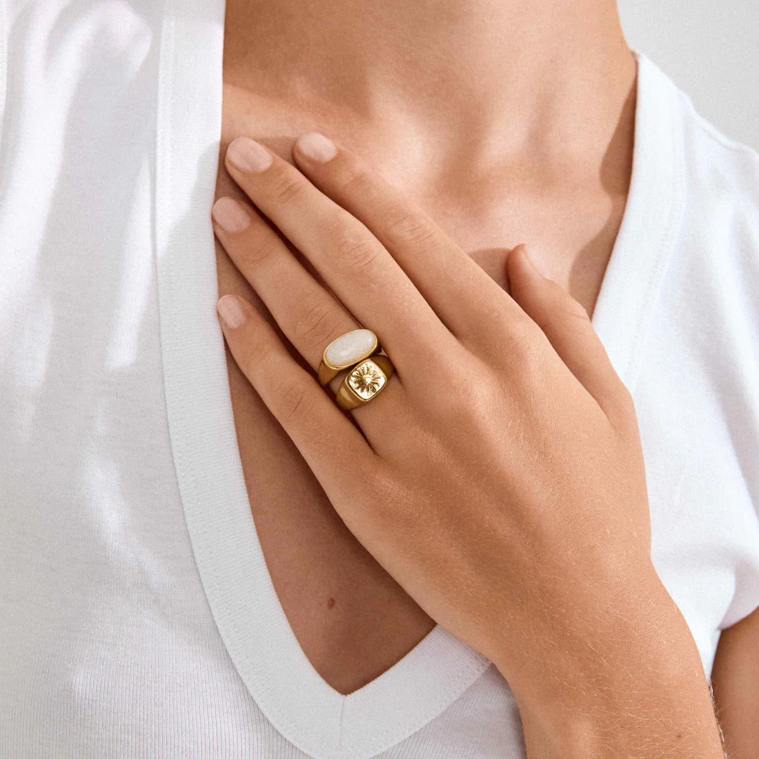 Prism Recycled Signet Rings 2-in-1 Set