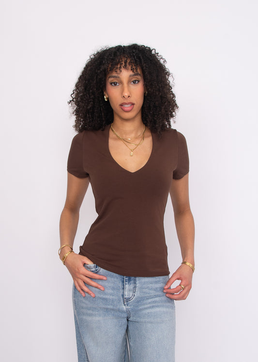Valenna Deep V Neck Top