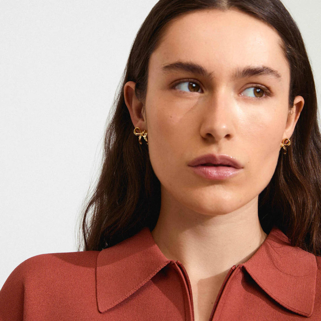 Cassian Recycled Bow Gold Plated Earrings