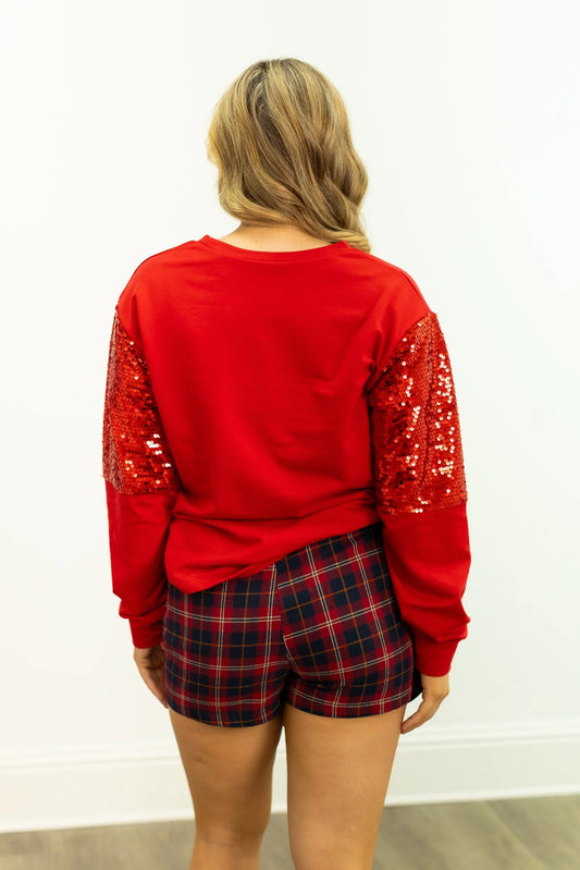 Vintage Christmas Card Long Sleeve Top