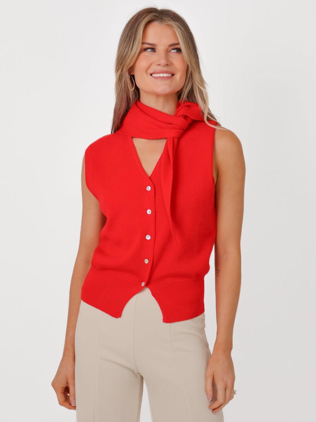Robyn Knit Vest With Scarf