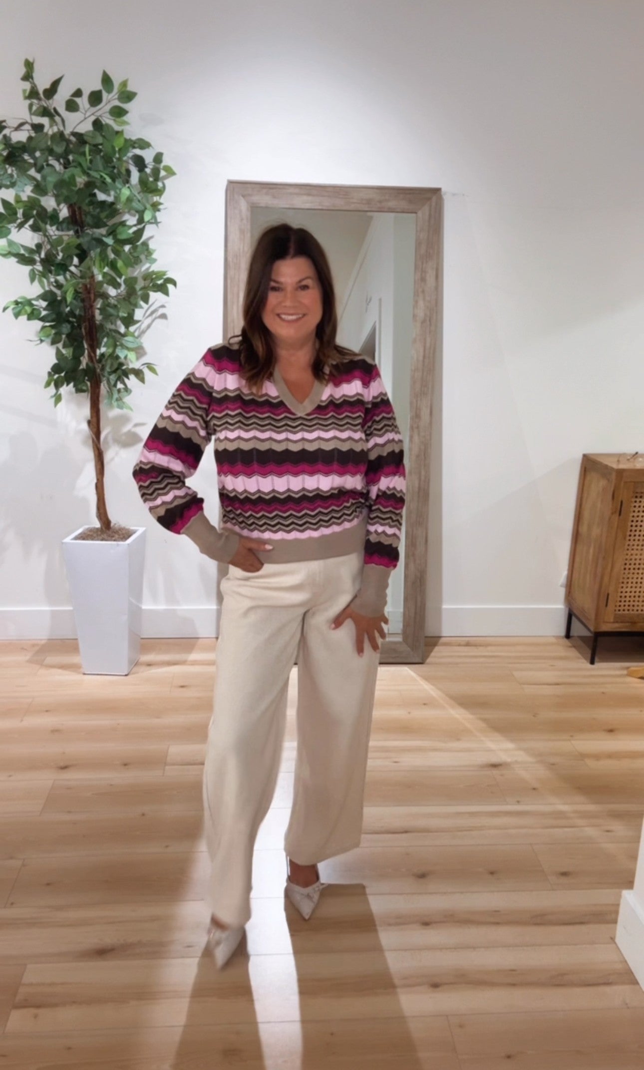 Morla V Neck Pointelle Pullover