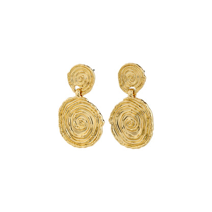 Air Recycled Spiral Coin Pendant Earrings