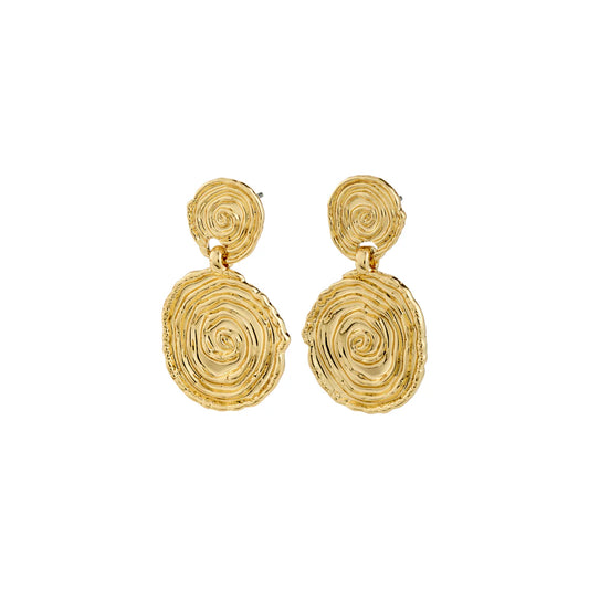 Air Recycled Spiral Coin Pendant Earrings