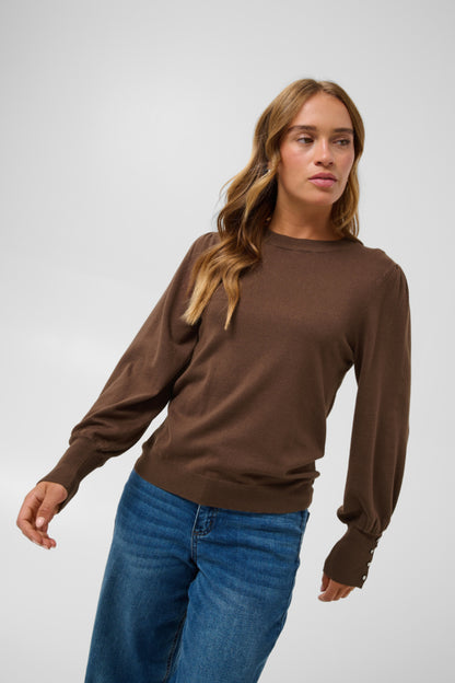 Lizza Round Neck Pullover With Buttons