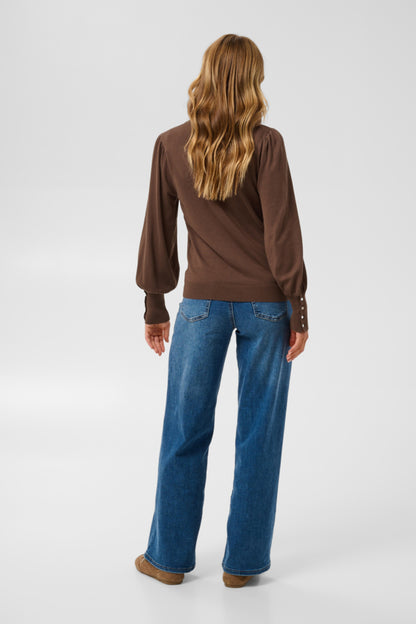 Lizza Round Neck Pullover With Buttons