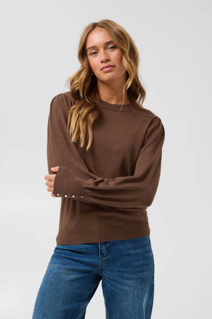 Lizza Round Neck Pullover With Buttons