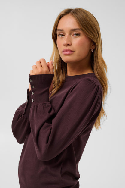 Lizza Round Neck Pullover With Buttons