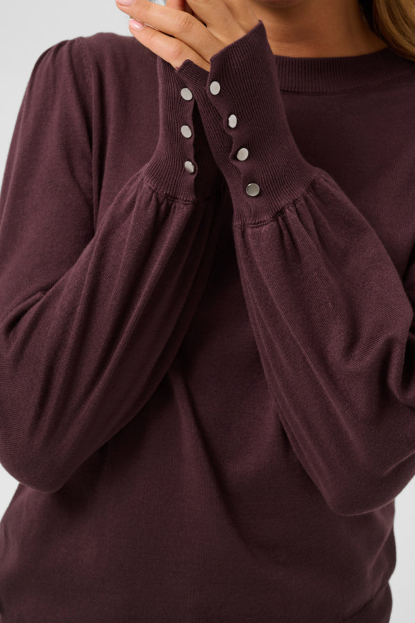 Lizza Round Neck Pullover With Buttons