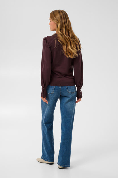 Lizza Round Neck Pullover With Buttons