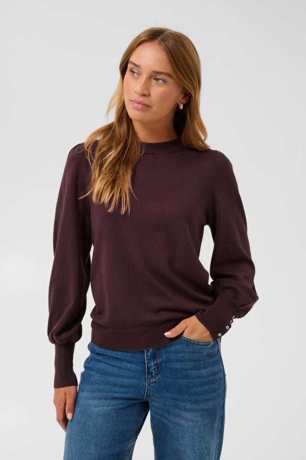 Lizza Round Neck Pullover With Buttons