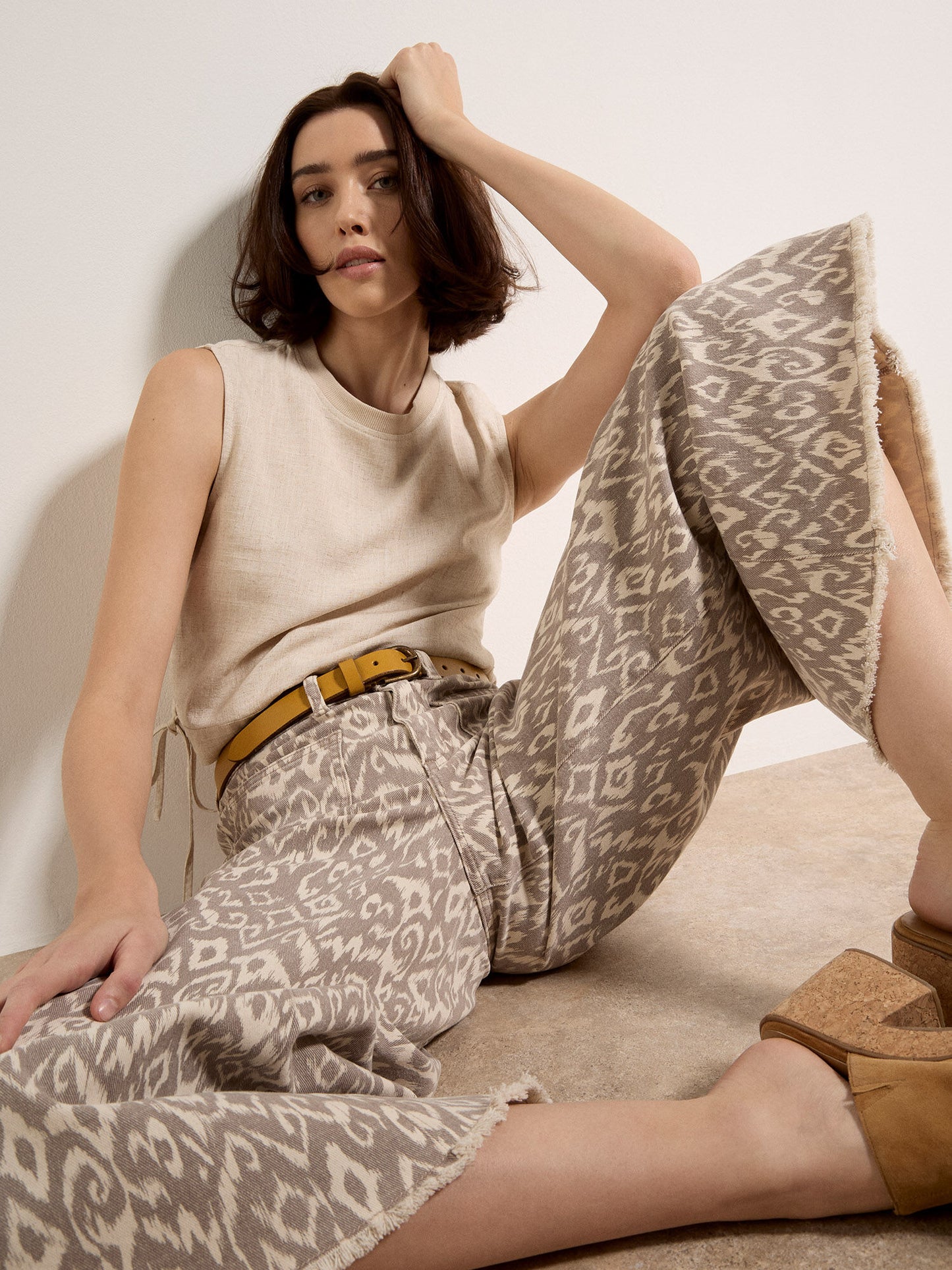 Ikat Gianna Wide-Leg Cotton Jeans