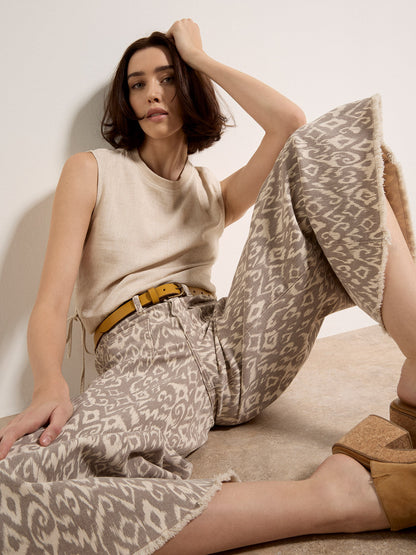 Ikat Gianna Wide-Leg Cotton Jeans