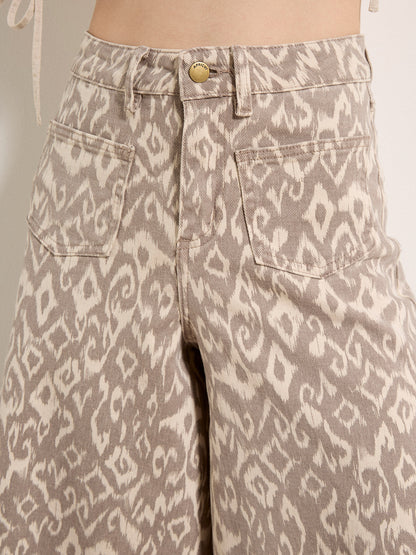 Ikat Gianna Wide-Leg Cotton Jeans
