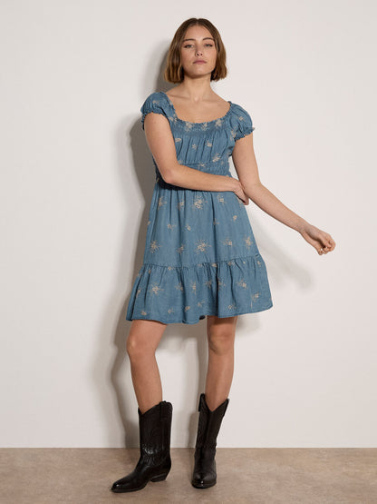 Floral Embroidered Milkmaid Dress
