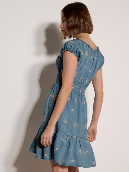 Floral Embroidered Milkmaid Dress