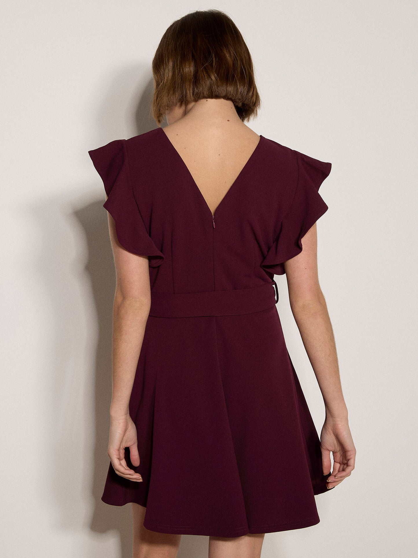 Ruffle Sleeve Fit & Flare Dress