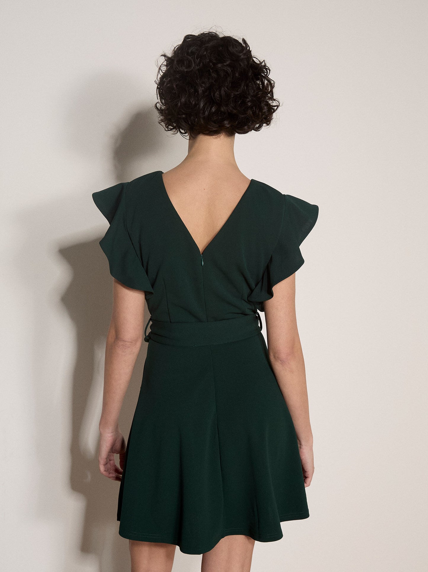 Ruffle Sleeve Fit & Flare Dress