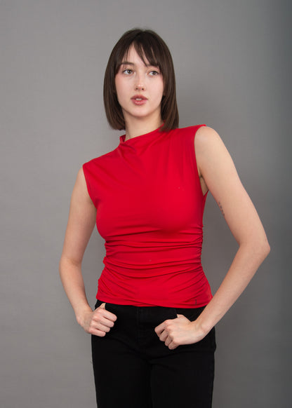 Yve Extended Sleeve Funnel Neck Top