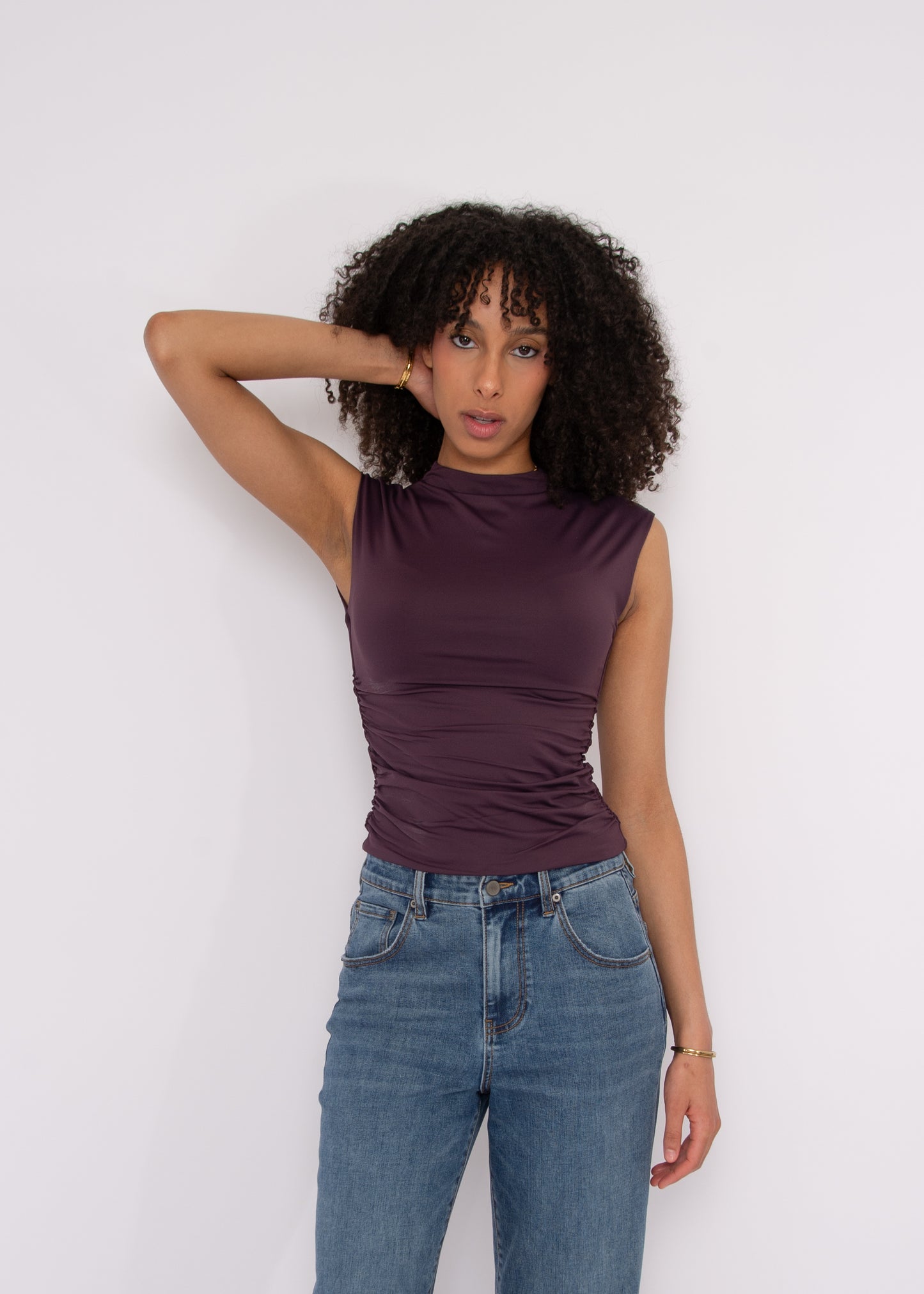 Yve Extended Sleeve Funnel Neck Top
