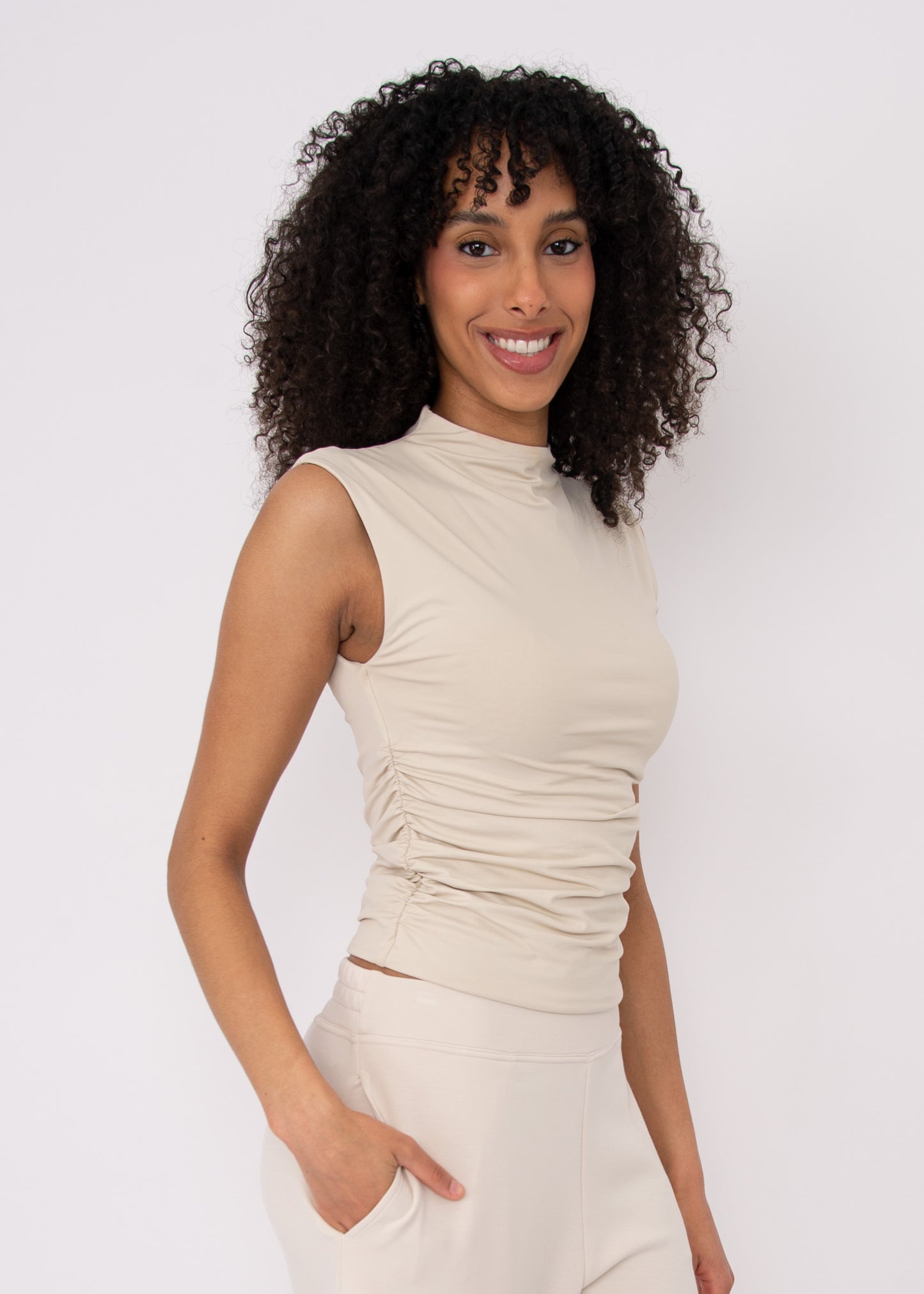 Yve Extended Sleeve Funnel Neck Top