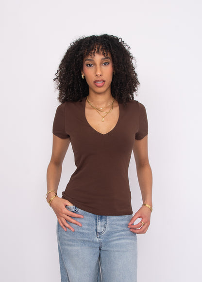 Valenna Deep V Neck Top