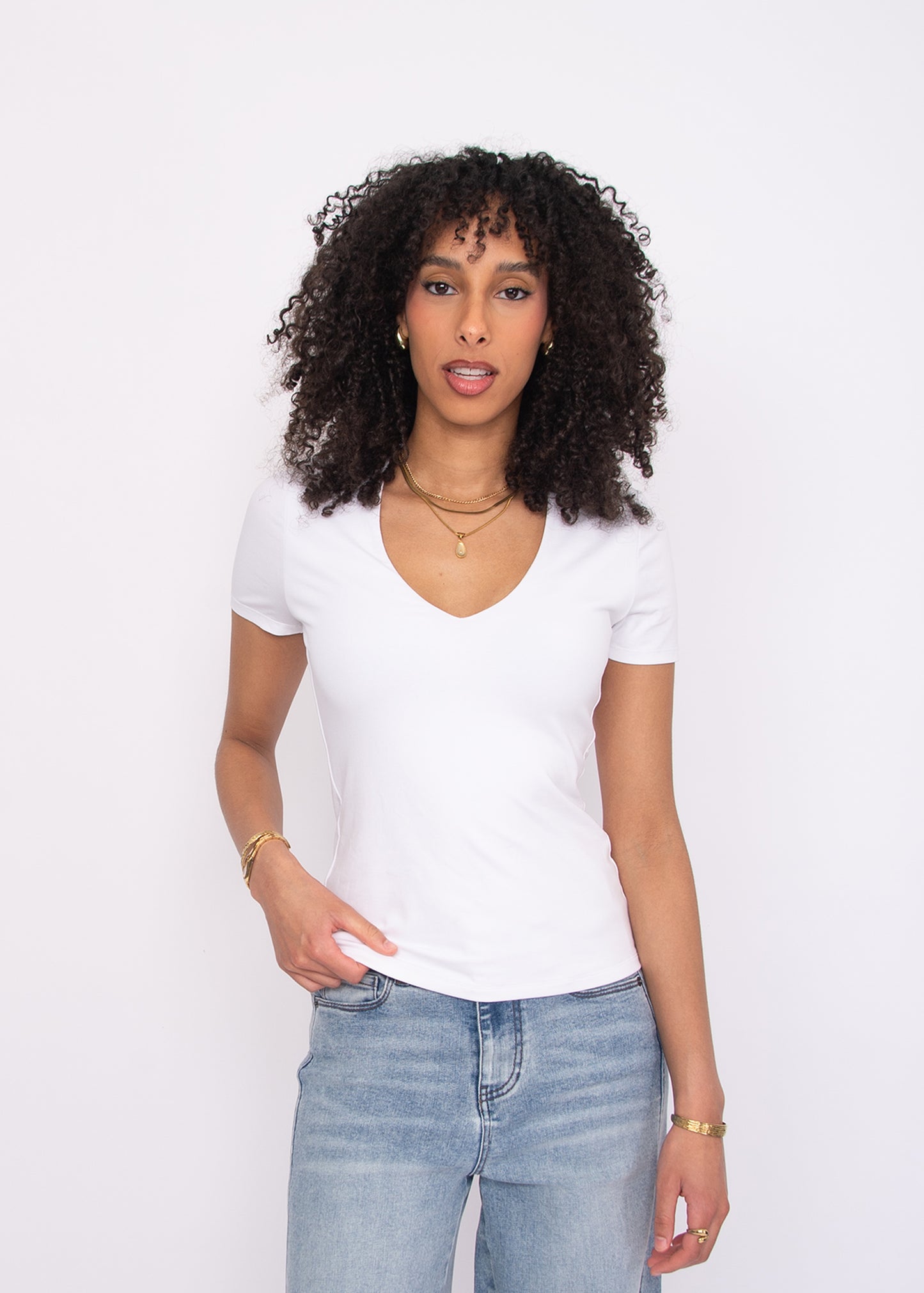 Valenna Deep V Neck Top