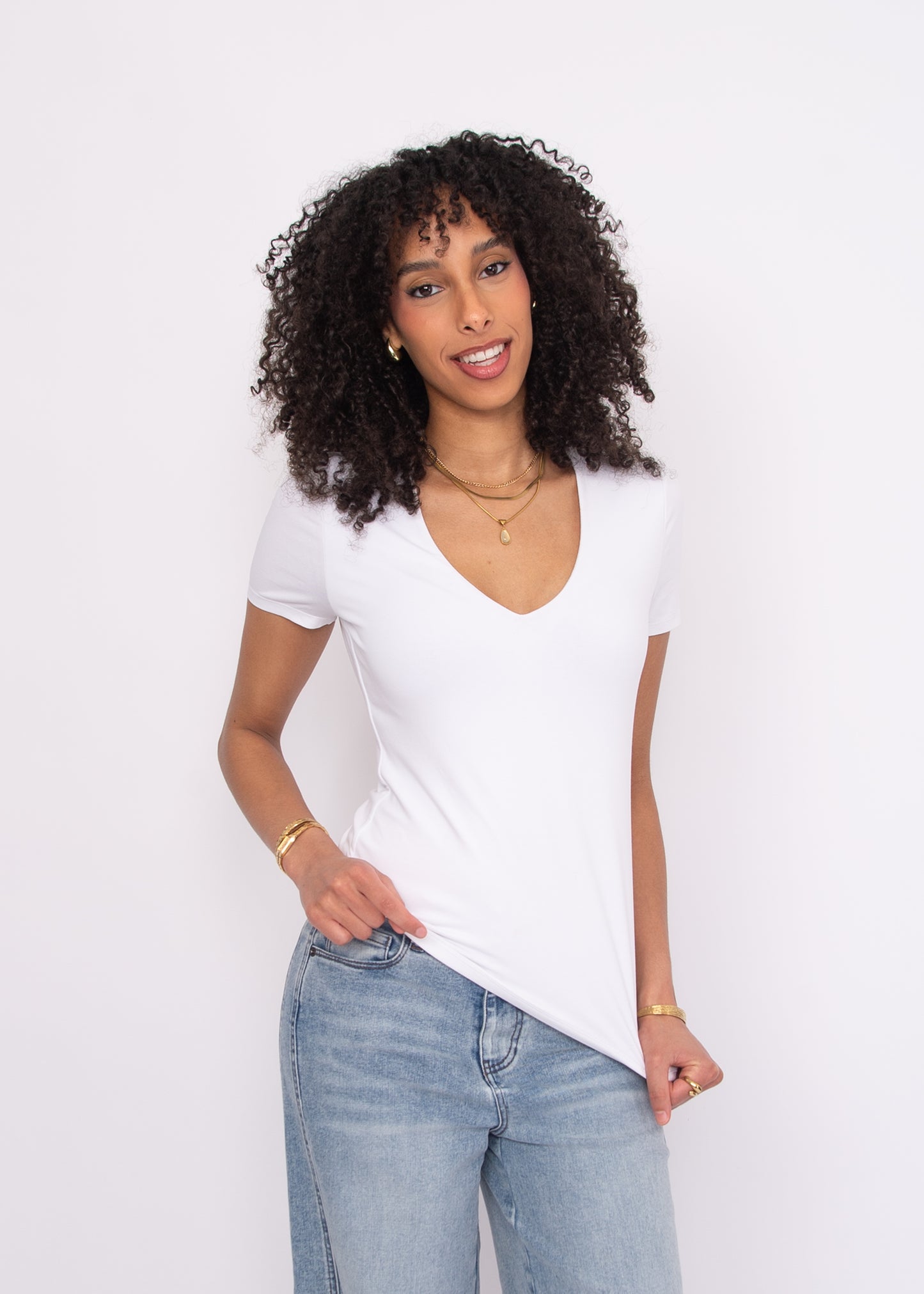 Valenna Deep V Neck Top