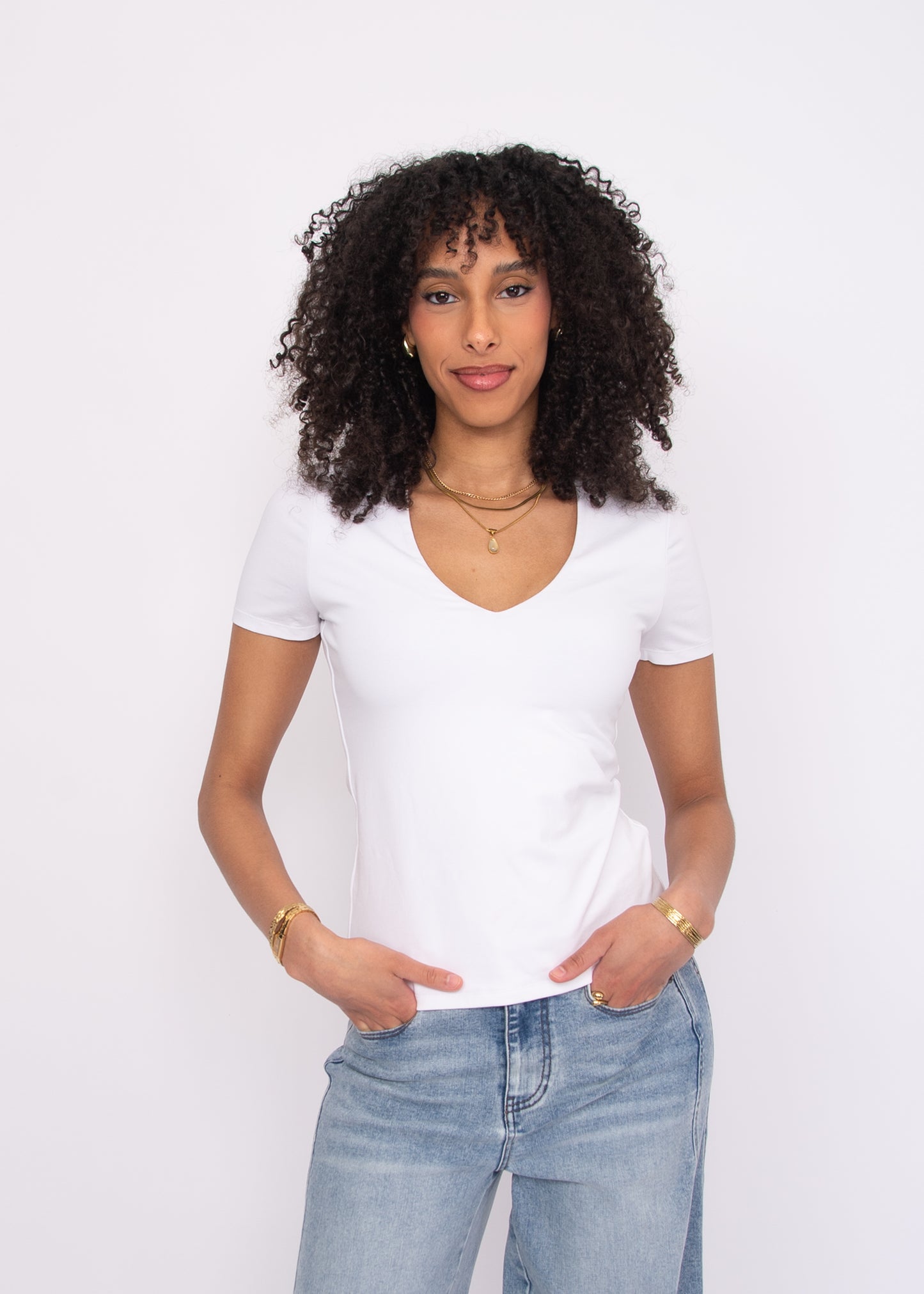 Valenna Deep V Neck Top