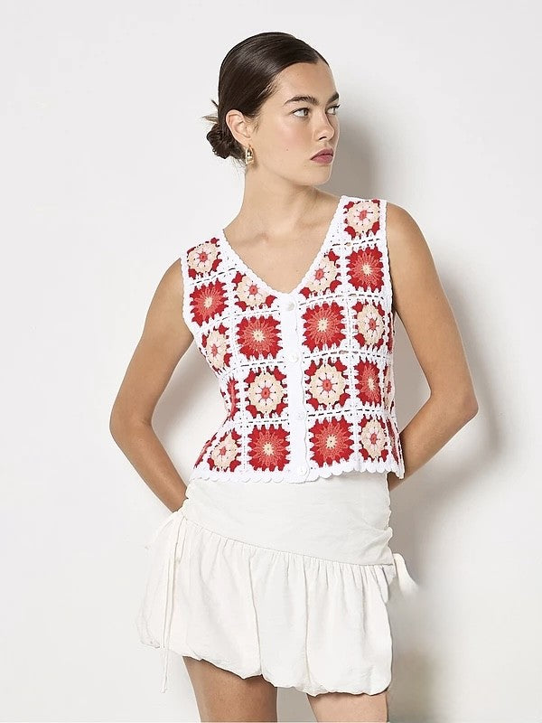 Crochet Button Vest