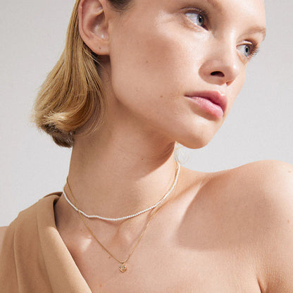 Arlet Micro Pearls & Heart Pendant Necklace 2-in-1 Set