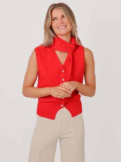 Robyn Knit Vest With Scarf
