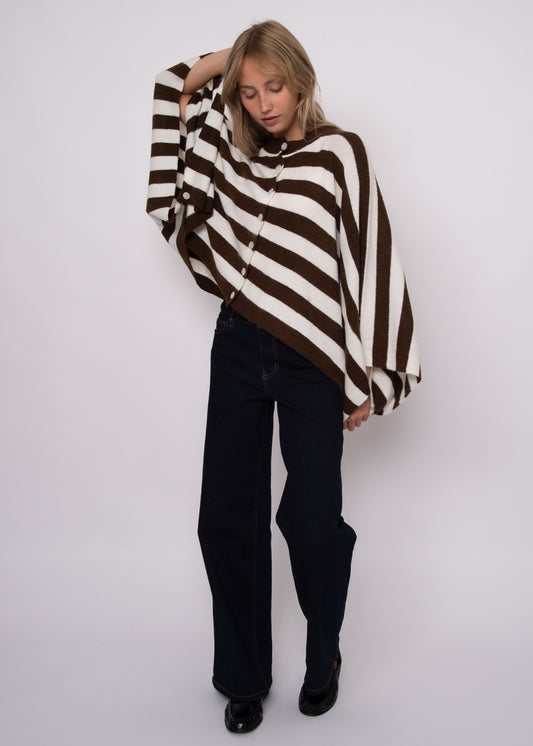 Costanza Button Front Poncho Sweater