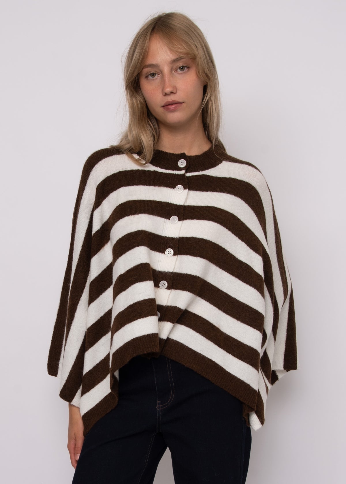 Costanza Button Front Poncho Sweater