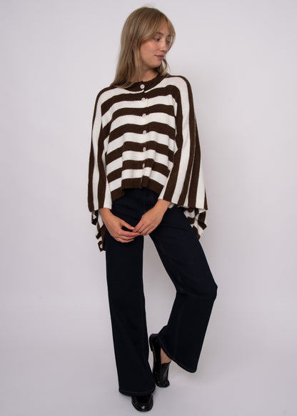 Costanza Button Front Poncho Sweater