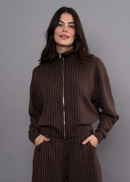 Mauritz Striped zip Up Top