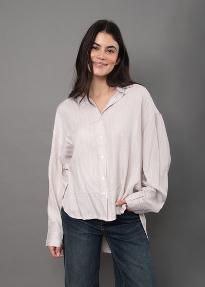 Michelle Striped High Low Shirt