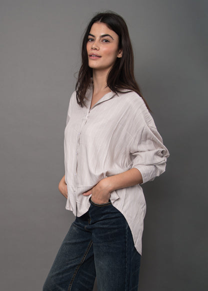 Michelle Striped High Low Shirt