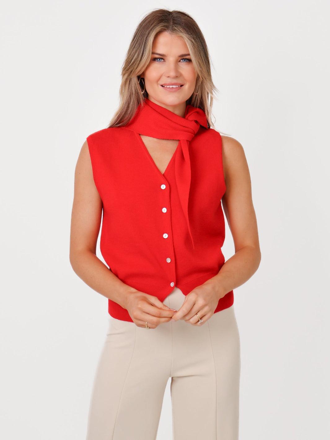 Robyn Knit Vest With Scarf