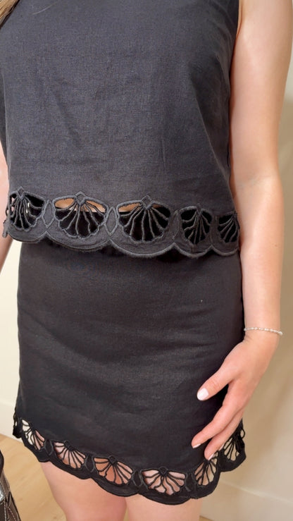 Charlene Embroidery Mini Skirt