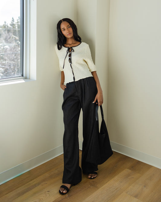 Noir Tie Top