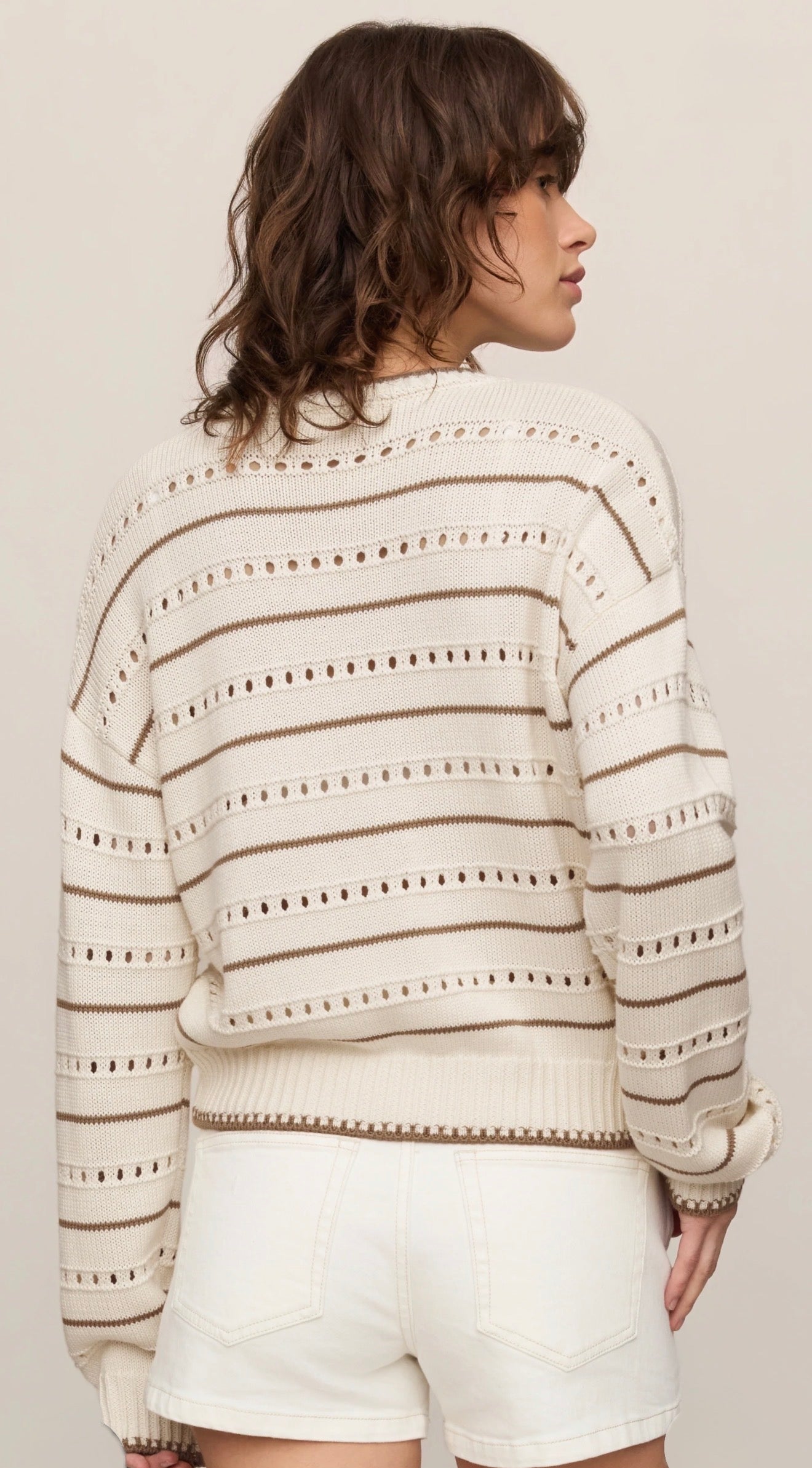 Darby Stripe Pointelle Sweater