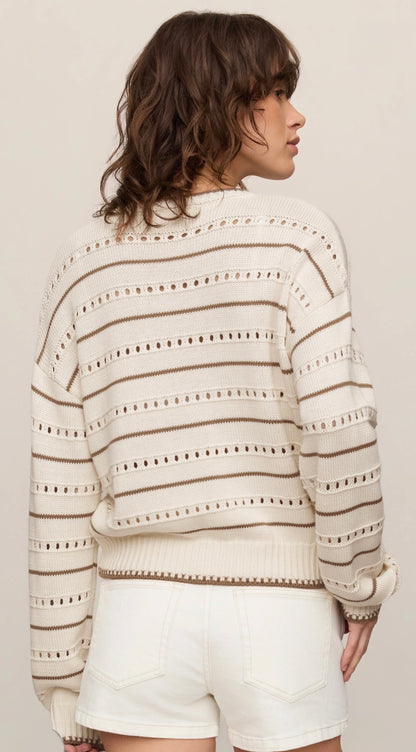 Darby Stripe Pointelle Sweater