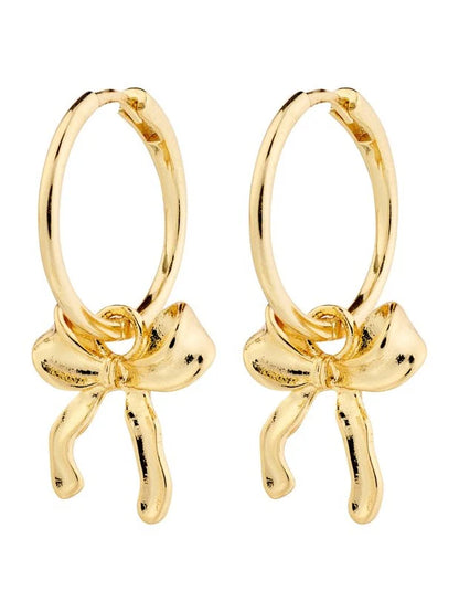 Cassian Bow Hoop Gold Plated Earrings