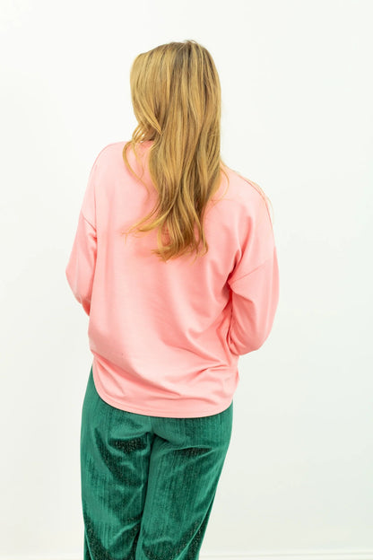 Santa With Champayne Cewneck Top