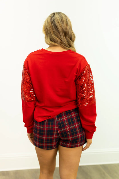 Vintage Christmas Card Long Sleeve Top