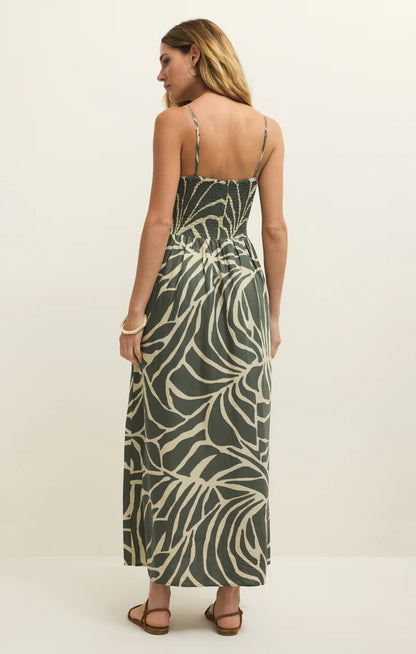 Bayside Tova Palm Linen Maxi Dress